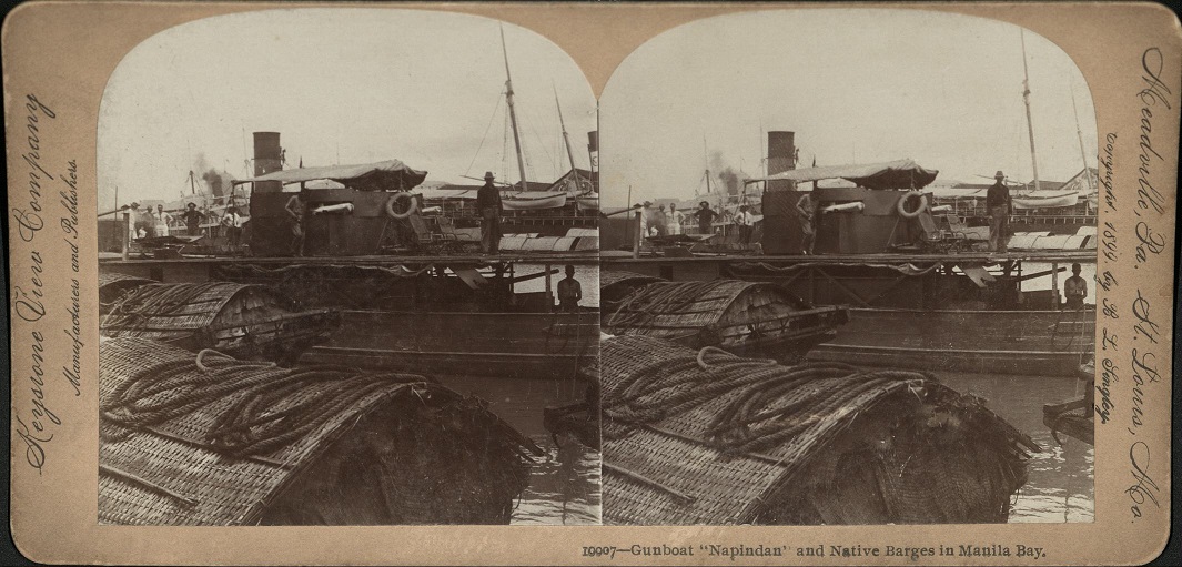 Gunboat “Napidan” and Native Barges in Manila Bay.